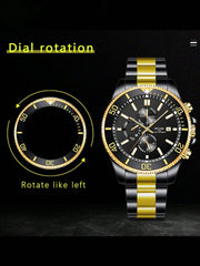 Shein - Men's Casual Sports Quartz Wristwatch With Date Display