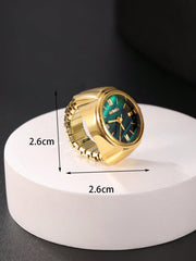 Shein - Men Watch Design Stainless Steel Ring