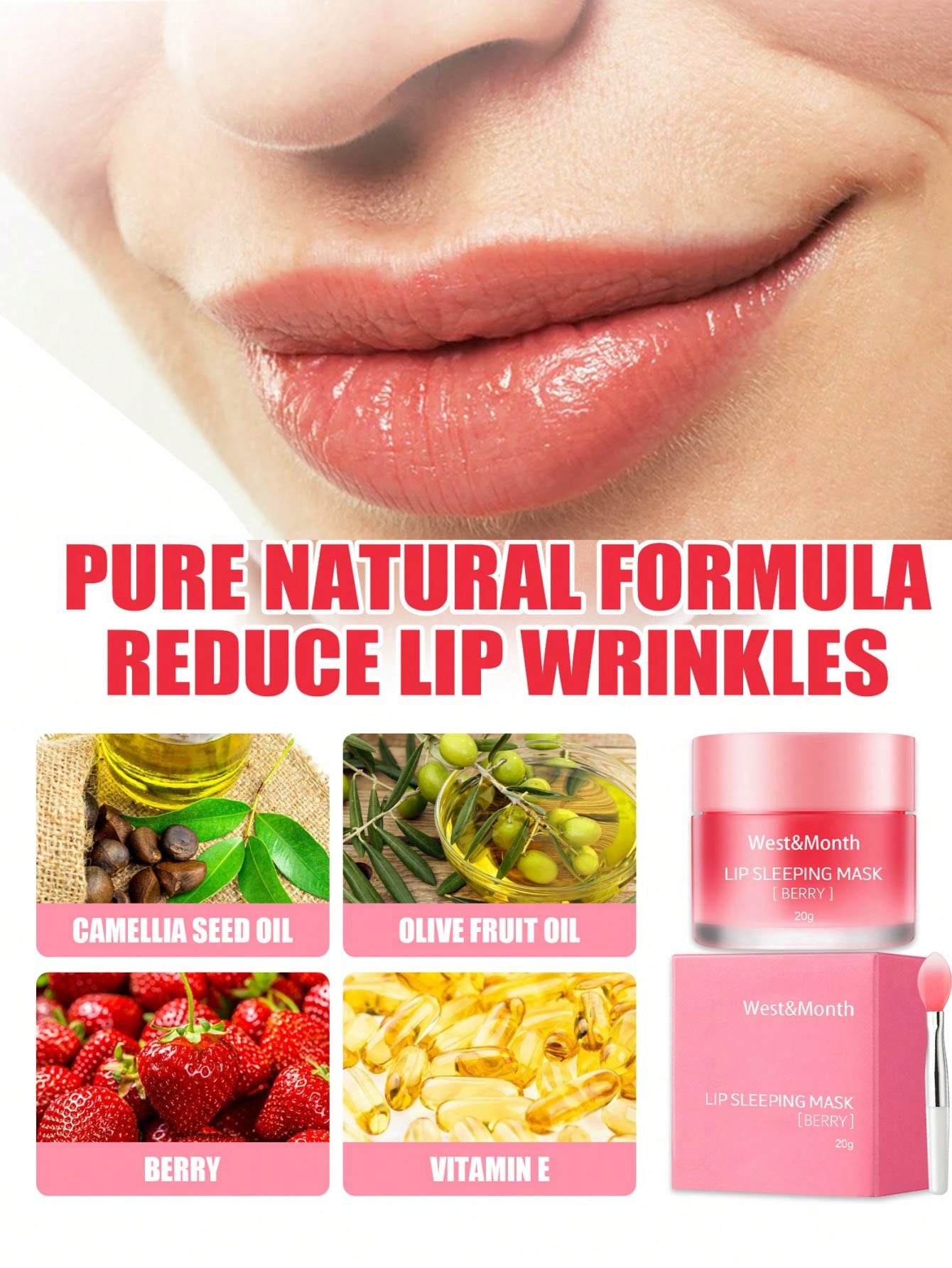 Shein - 20G Moisturizing Lip Balm, Lip Care For Night