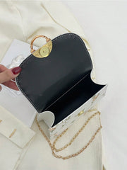 Shein - Argyle Princess Faux Pearl & Rhinestone Pearl Chain & Decor Mini Square Bag Flower Embroidery Faux Pearl Decor Fashionable For Party, Wedding, Prom And Dinner, Lipsticks, Women'S Pearl Bag