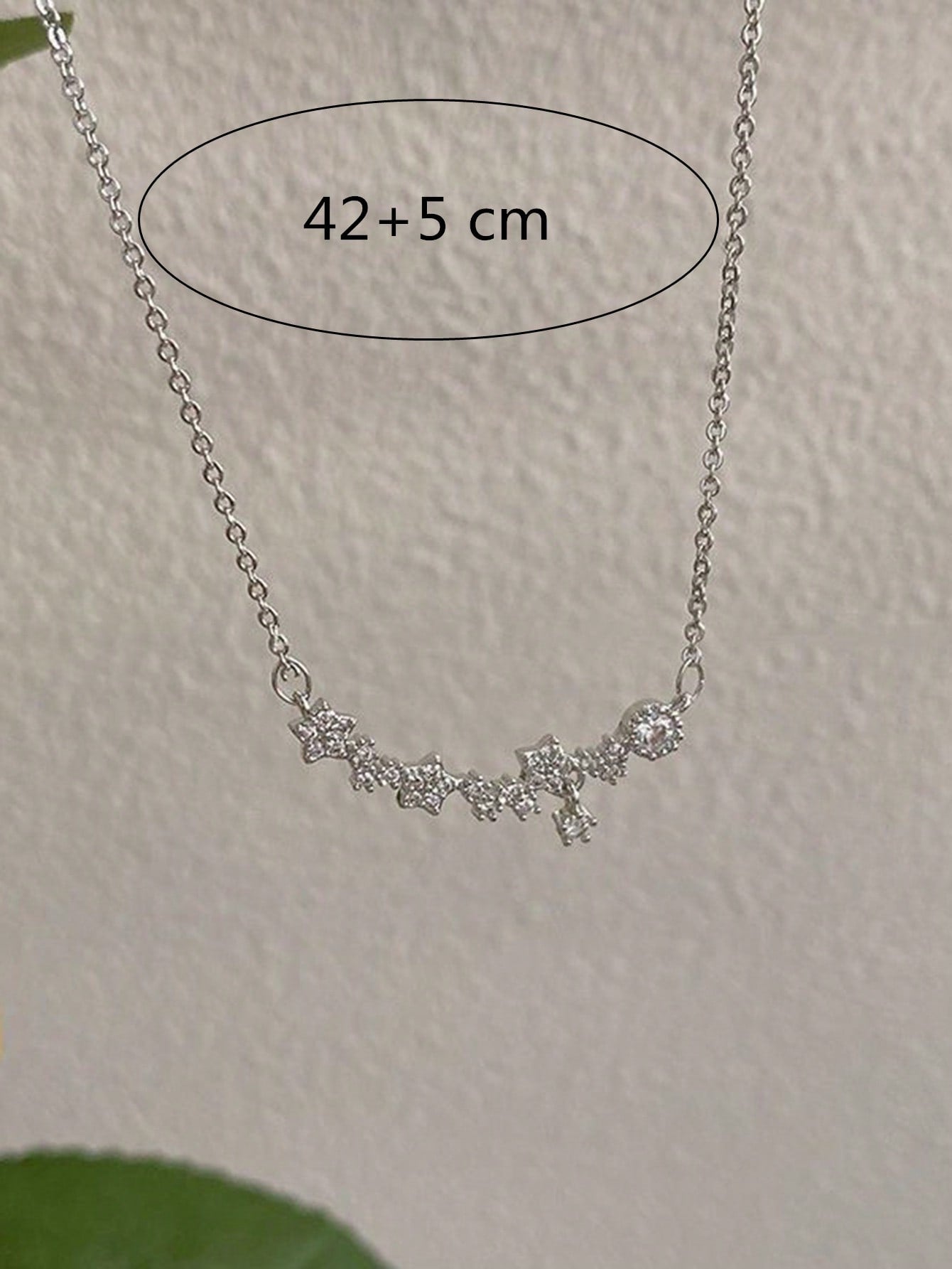 Shein - Rhinestone Flower Charm Necklace