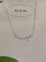Shein - Rhinestone Flower Charm Necklace