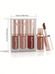 Shein - Matte Lipstick, 3Pcs Velvet Lip Gloss , Easy To Apply