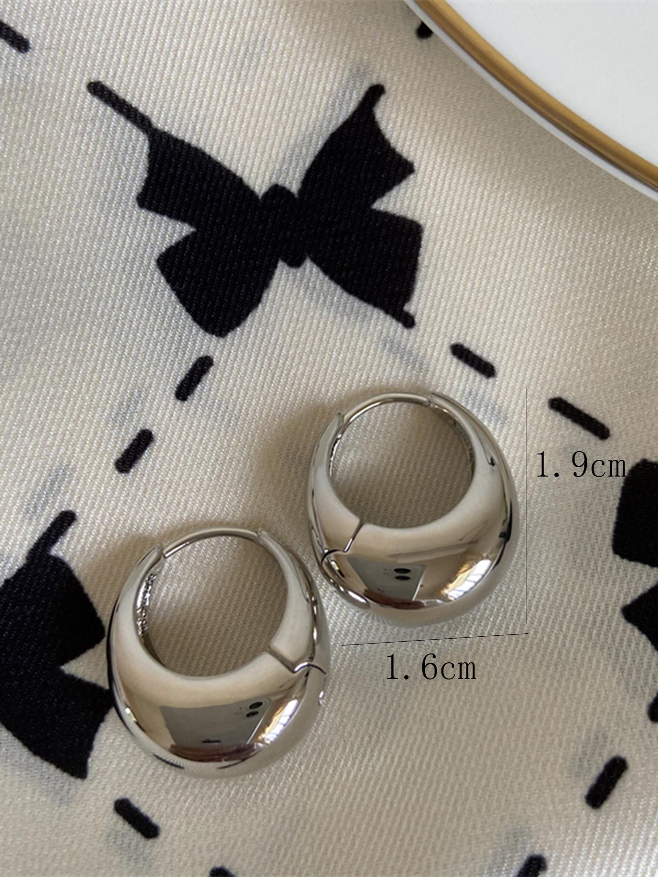 Shein - 1pc Minimalist Hoop Earrings Copper Jewelry