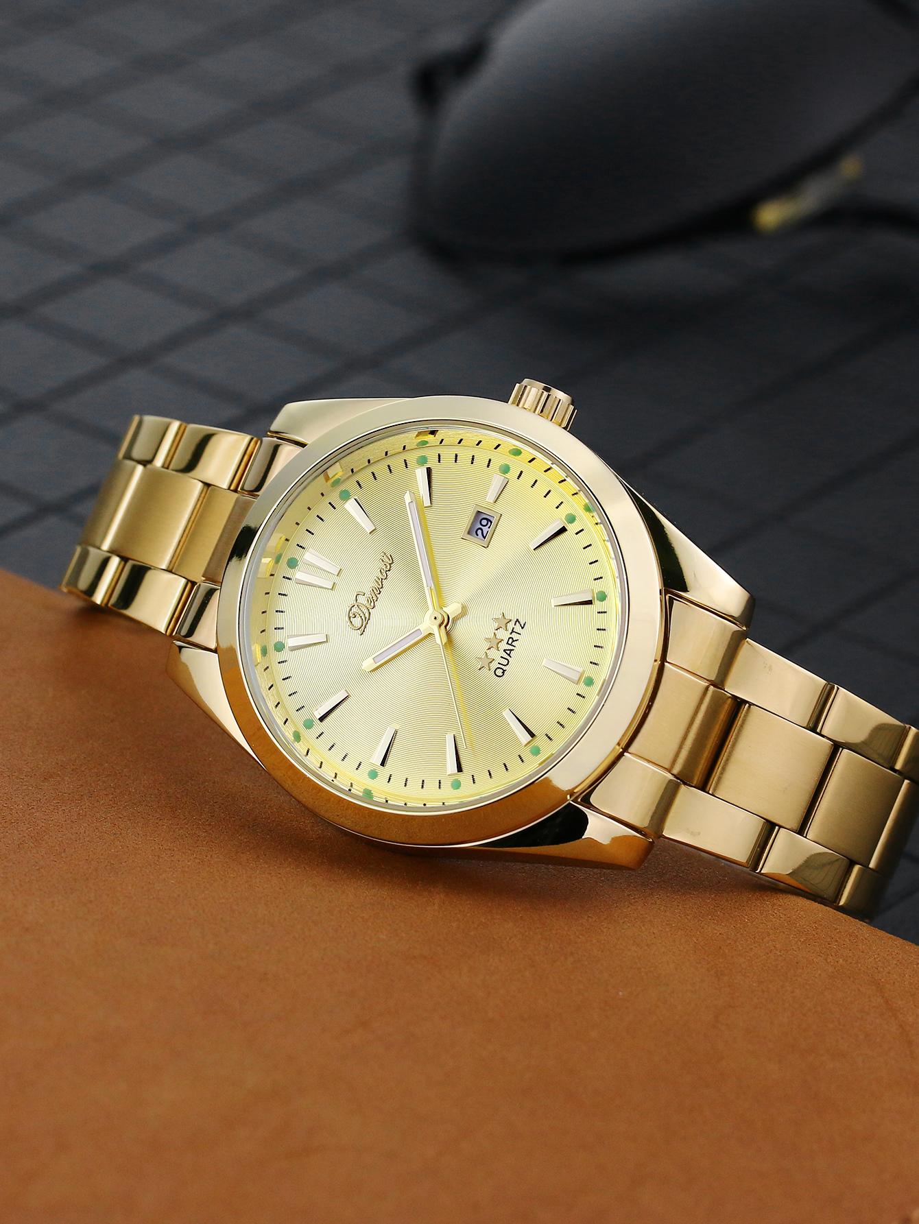 Shein - 1pc Men Water Resistant Quartz Watch