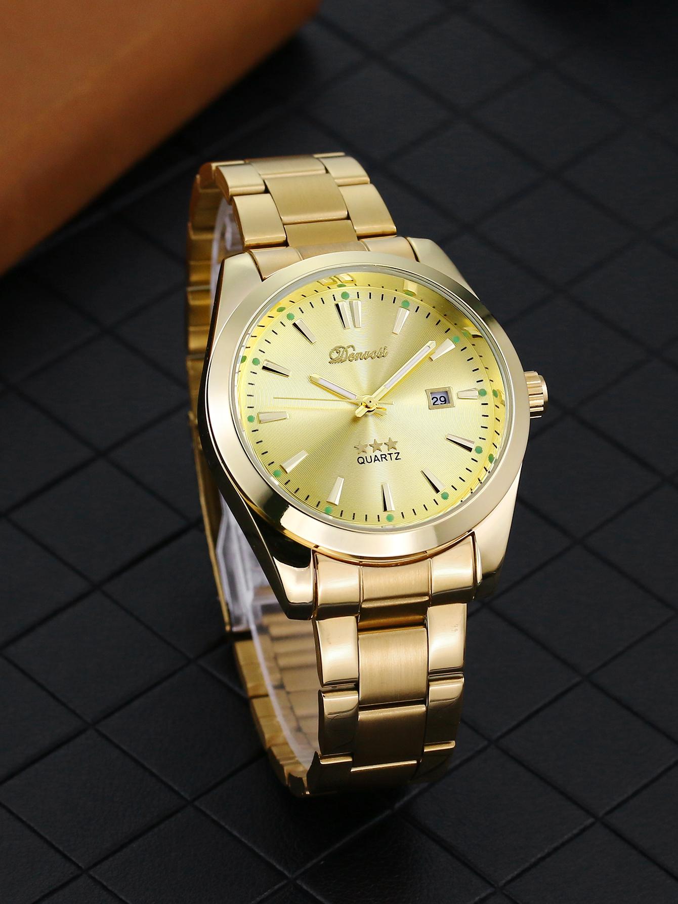 Shein - 1pc Men Water Resistant Quartz Watch
