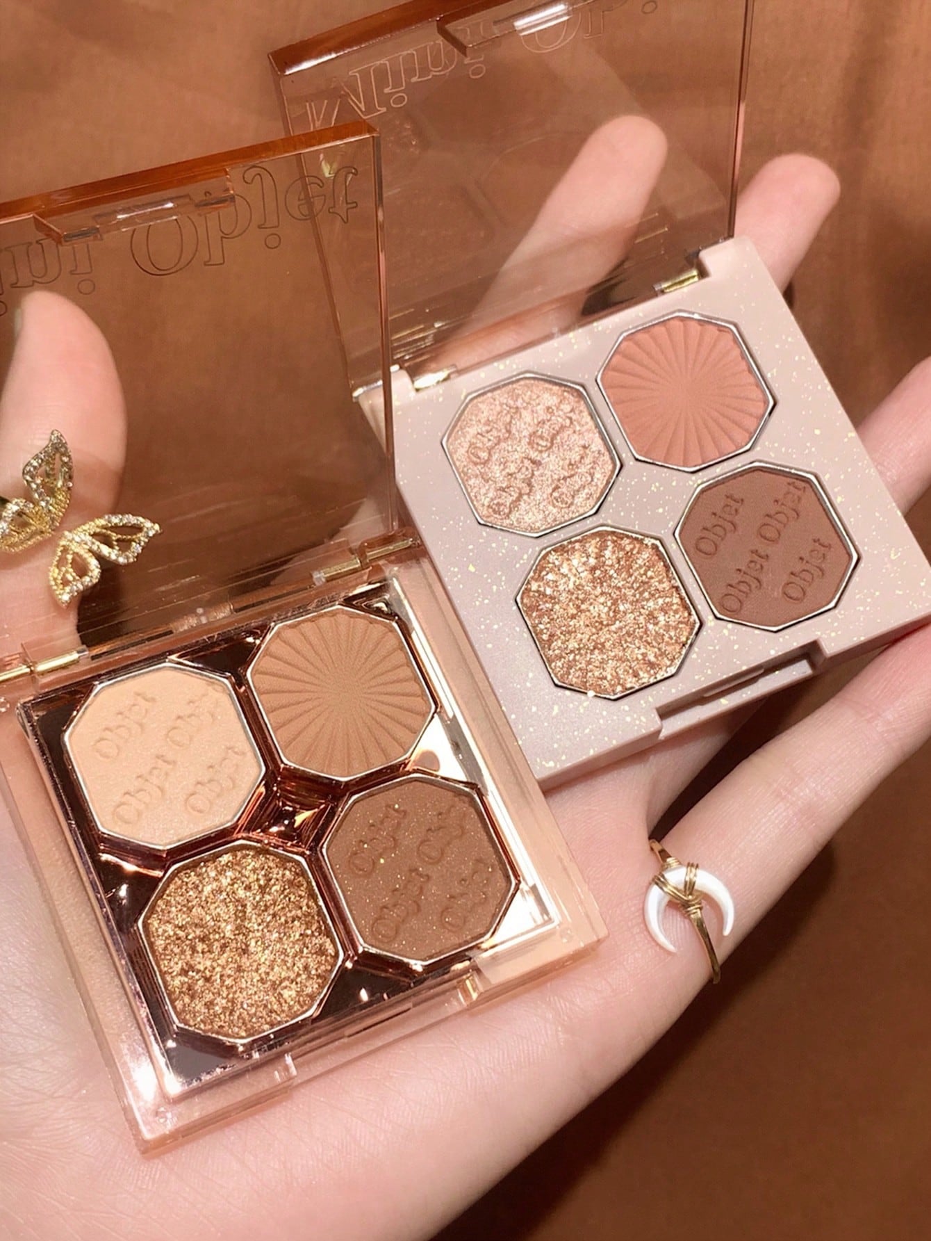 Shein - 4-Color Eyeshadow Palette, 1pc Long-Wearing Waterproof Eye Makeup Product For Women 01 Bejewelled