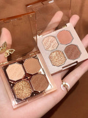 Shein - 4-Color Eyeshadow Palette, 1pc Long-Wearing Waterproof Eye Makeup Product For Women 01 Bejewelled