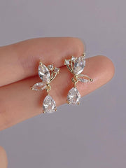 Shein - 2Pcs Rhinestone Decor Drop Earrings
