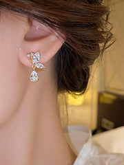 Shein - 2Pcs Rhinestone Decor Drop Earrings