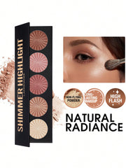 Shein - 5-Color Highlighter Powder Palette, Long-Lasting Facial Bronzers Face Highlighter Palette Contour Makeup