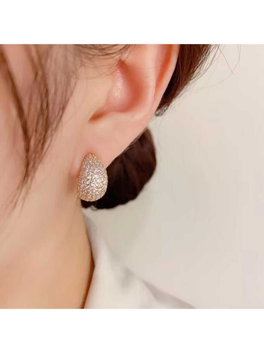 Shein - Cubic Zirconia Decor Stud Earrings