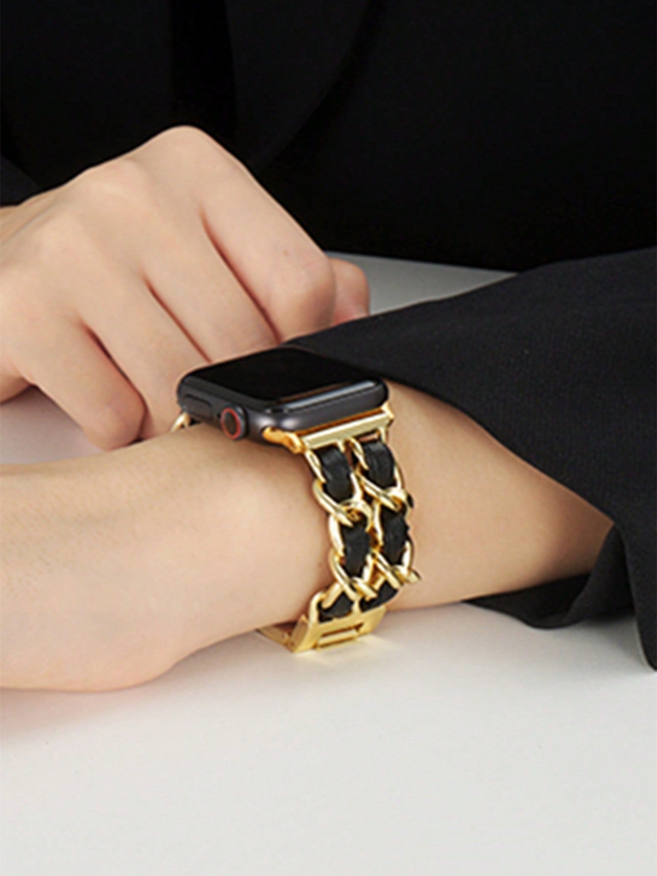 Shein - Stainless Steel Watchband Compatible With Apple Watch