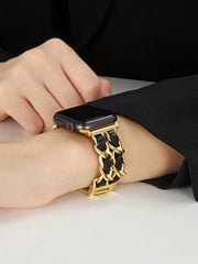 Shein - Stainless Steel Watchband Compatible With Apple Watch