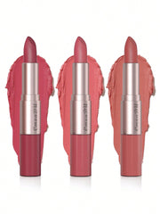 Shein - Long-Lasting Lip Gloss, 3Pcs Double-Ended Matte Waterproof Lipstick Lip Makeup Set