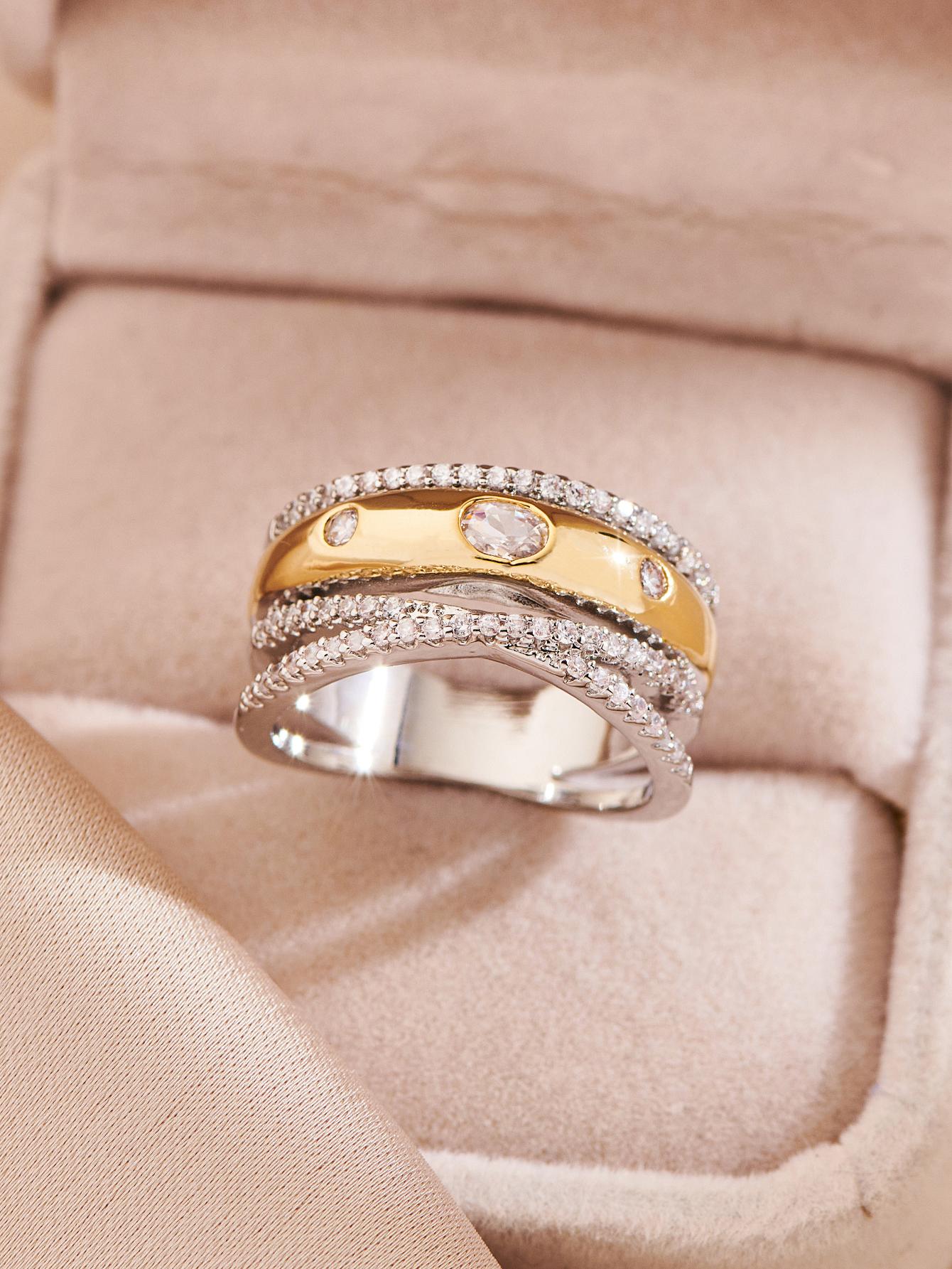 Shein - Cubic Zirconia Decor Ring