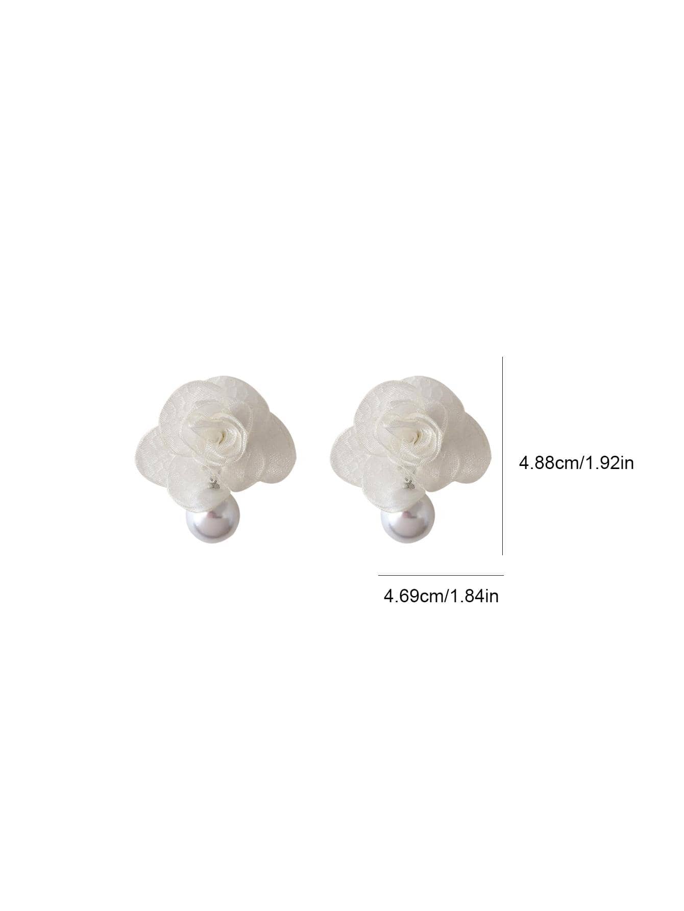 Shein - Flower & Faux Pearl  Decor Drop Earrings
