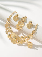 Shein - 5Pcs/Set Glamorous Textured Oval Decor Jewelry Set For Women For Party