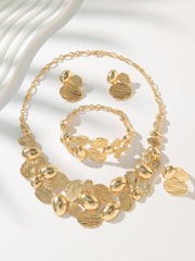 Shein - 5Pcs/Set Glamorous Textured Oval Decor Jewelry Set For Women For Party