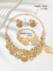 Shein - 5Pcs/Set Glamorous Textured Oval Decor Jewelry Set For Women For Party