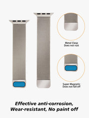 Shein - 1Pc Metal Milanese Loop Band Compatible With Apple Watch Band 38Mm 40Mm 41Mm 42Mm 44Mm 45Mm 49Mm Women Men Stainless Steel Mesh Magnetic Adjustable Strap Compatible With Apple Watch Series Ultra 9 8 7 6 5 4 3 2 1 Se