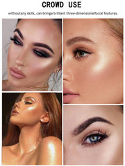Shein - Diamond Shaped Powder Highlighter, 1Pc Long-Wearing Brightening Highlighter Contour Makeup Palette Brighten Natural Contouring - White