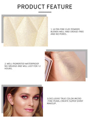 Shein - Diamond Shaped Powder Highlighter, 1Pc Long-Wearing Brightening Highlighter Contour Makeup Palette Brighten Natural Contouring - White