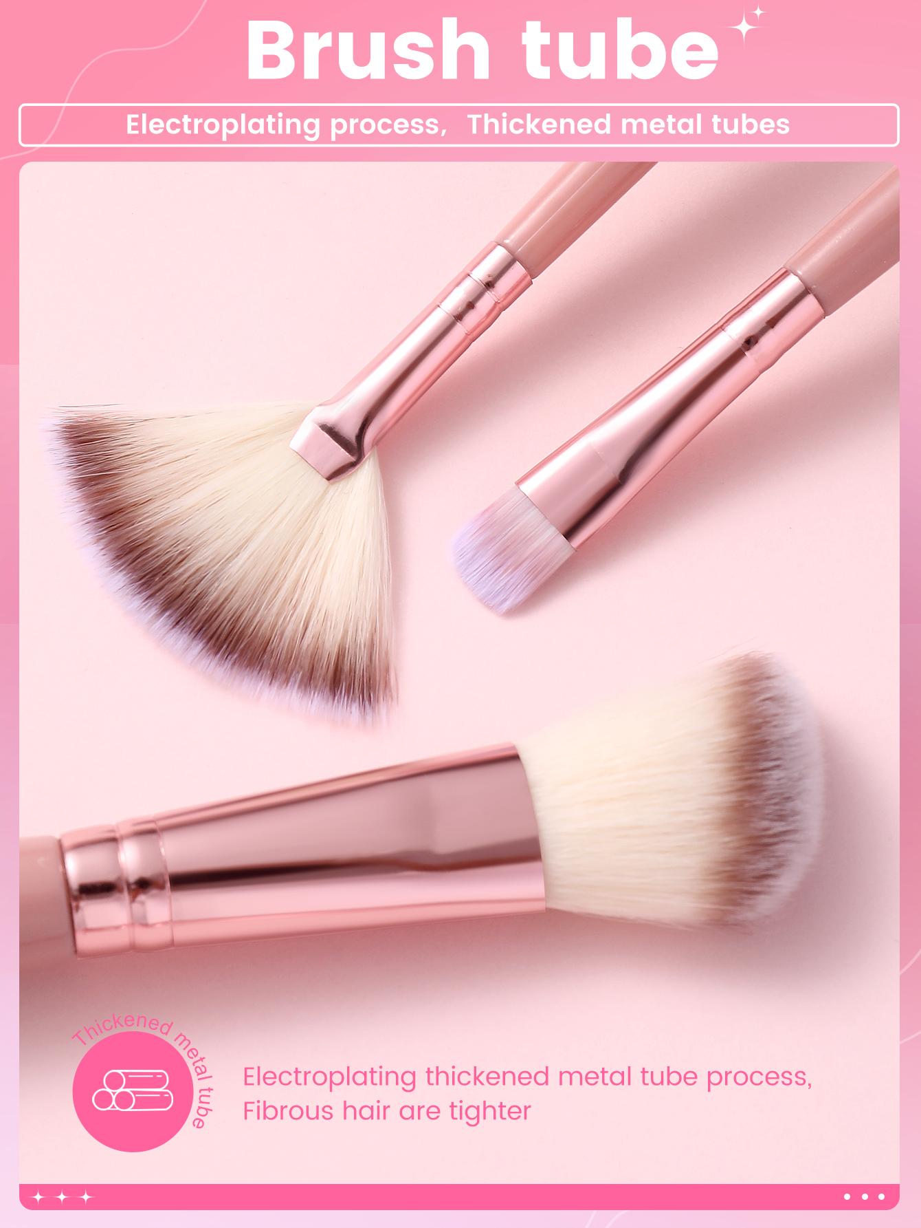 Shein - 12pcs/set Synthetic Hair Makeup Brush Set, Including Eyeshadow Blending Brush, For Face And Eyes Cosmetics Tools Black Friday