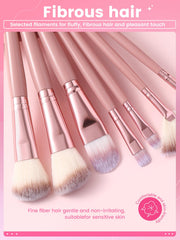 Shein - 12pcs/set Synthetic Hair Makeup Brush Set, Including Eyeshadow Blending Brush, For Face And Eyes Cosmetics Tools Black Friday