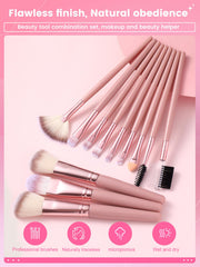 Shein - 12pcs/set Synthetic Hair Makeup Brush Set, Including Eyeshadow Blending Brush, For Face And Eyes Cosmetics Tools Black Friday