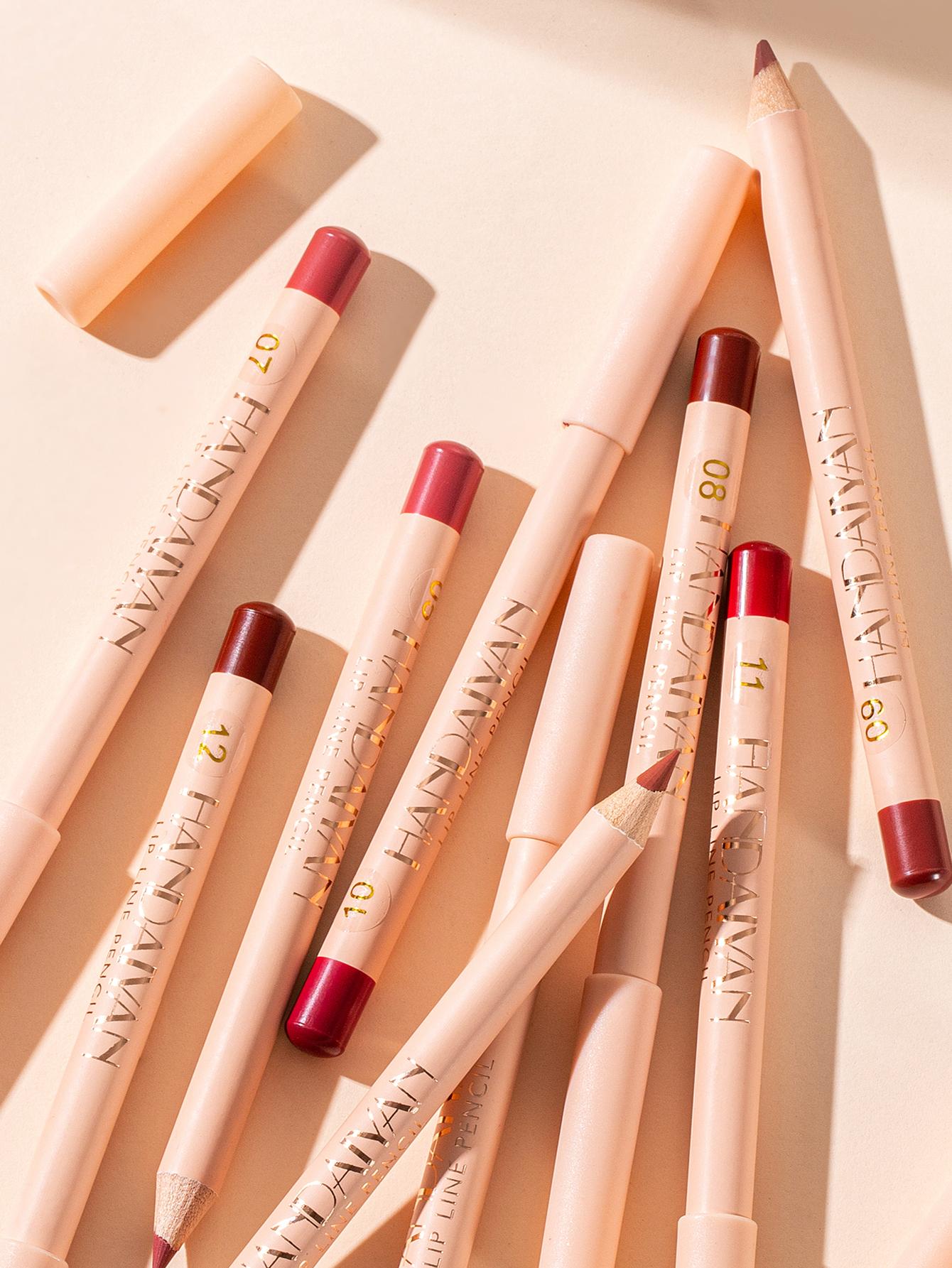 Shein - Matte Lip Liner Kit, 12Pcs/Set Long-Lasting Lip Liner Pencil