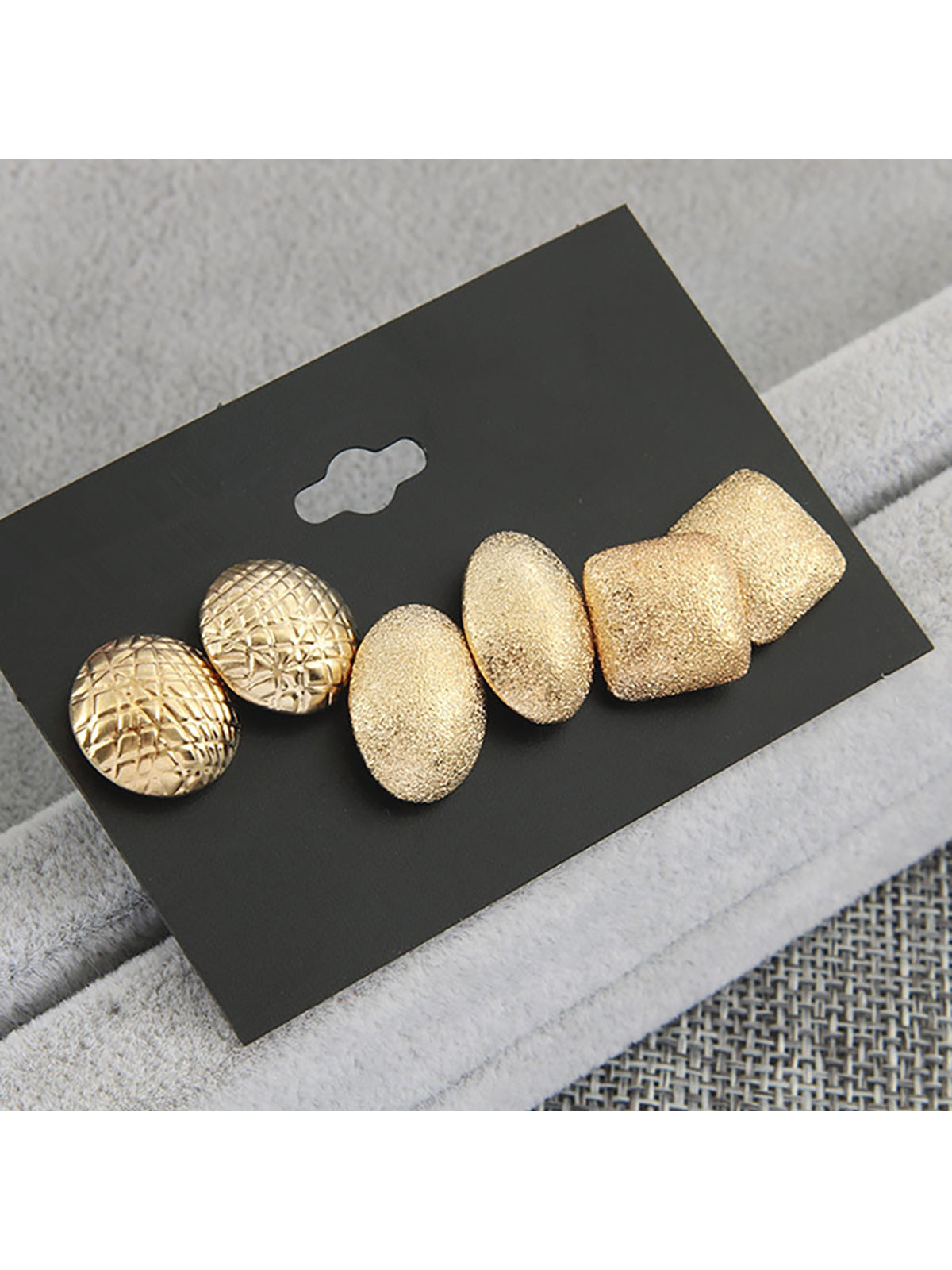 Shein - Fashionable Matte D New Trend Earrings Set Including 3 Pieces