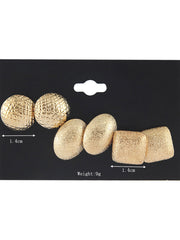 Shein - Fashionable Matte D New Trend Earrings Set Including 3 Pieces