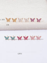 Shein - 6pairs/set Butterfly Stud Earrings