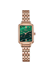 Shein - Women Stainless Steel Strap Fashion Waterproof Square Dial Quartz Watch, For Daily Decoration