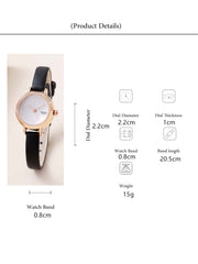 Shein - 1pc Black PU Polyurethane Strap Fashion Round Dial Quartz Watch, For Daily Life