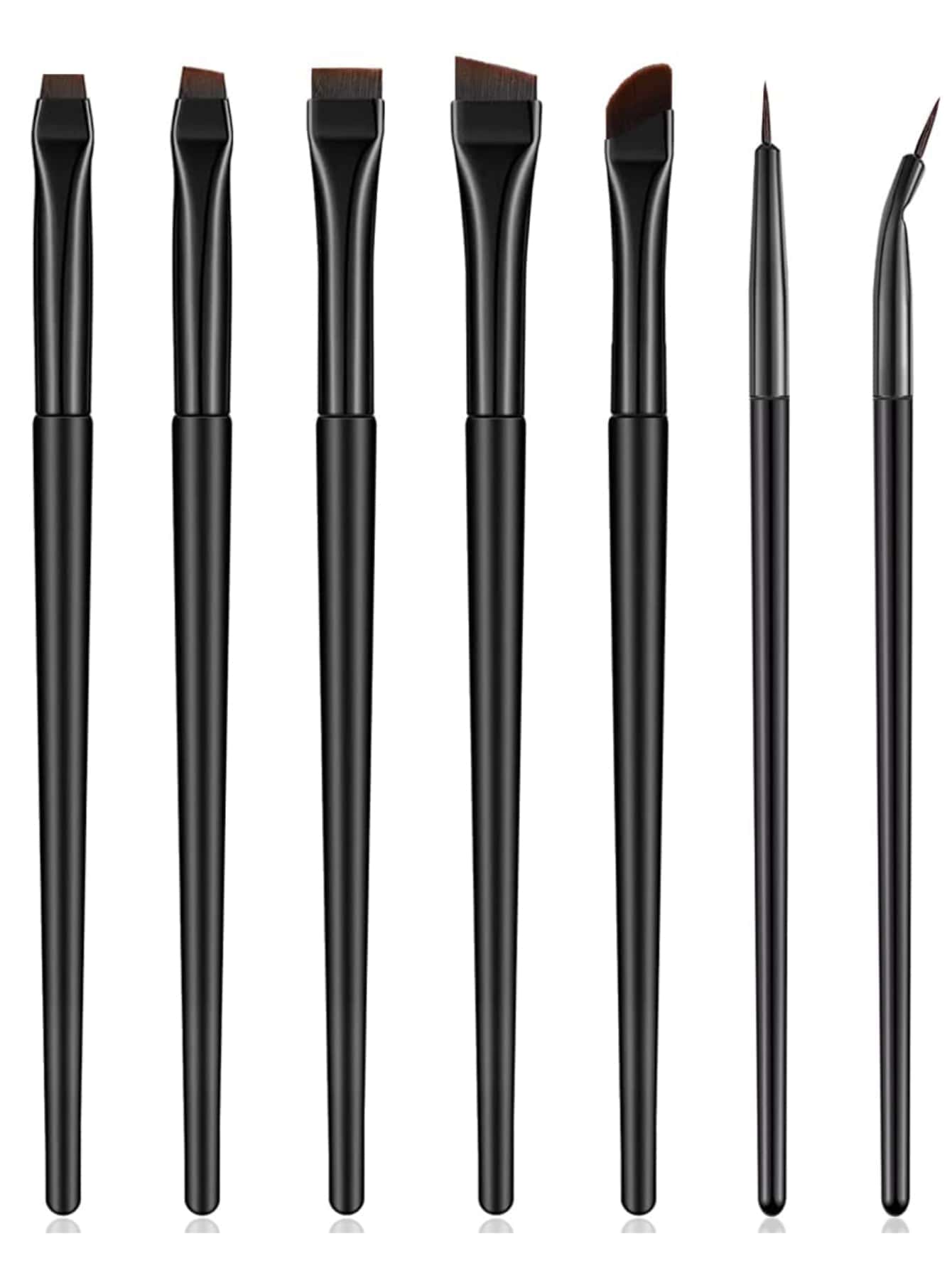 Shein - 7Pcs Eyeliner Brush Professional Eyeliner Makeup Brushes Angled Flat Cosmetic Brush Makeup Tools Black Friday