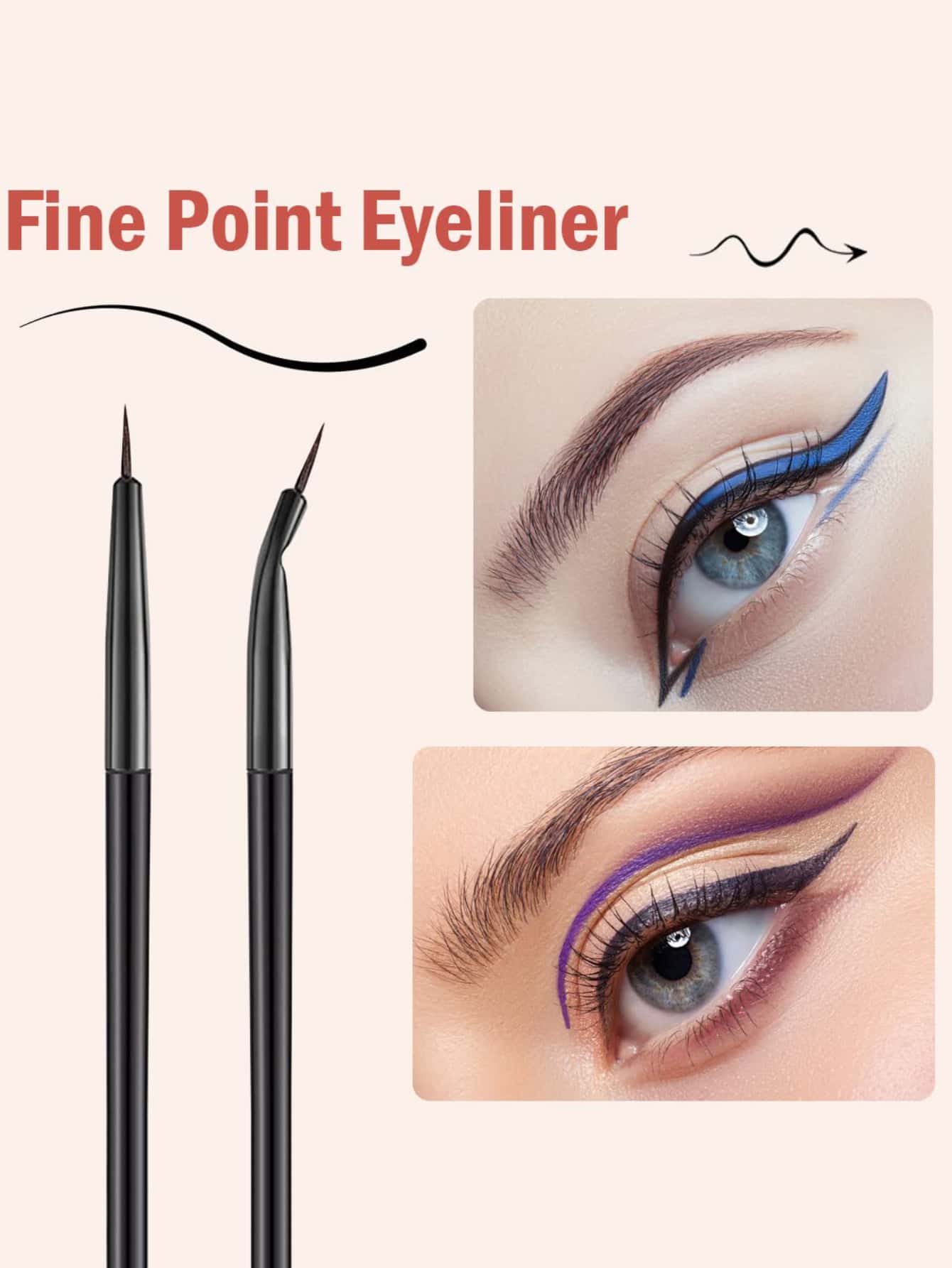Shein - 7Pcs Eyeliner Brush Professional Eyeliner Makeup Brushes Angled Flat Cosmetic Brush Makeup Tools Black Friday