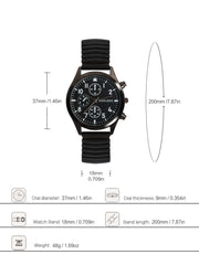 Shein - 2pcs Stylish Classic Round Couple's Quartz Wristwatch With Black Elastic Band