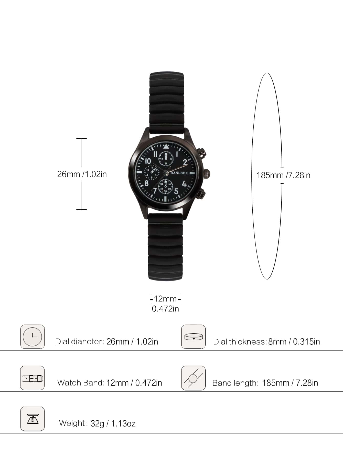Shein - 2pcs Stylish Classic Round Couple's Quartz Wristwatch With Black Elastic Band