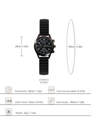 Shein - 2pcs Stylish Classic Round Couple's Quartz Wristwatch With Black Elastic Band
