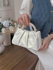 Shein - Argyle Princess Faux Pearl & Rhinestone Pearl Chain & Decor Faux Pearl Handle Cloud-Shaped Shoulder Bag