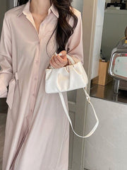 Shein - Argyle Princess Faux Pearl & Rhinestone Pearl Chain & Decor Faux Pearl Handle Cloud-Shaped Shoulder Bag