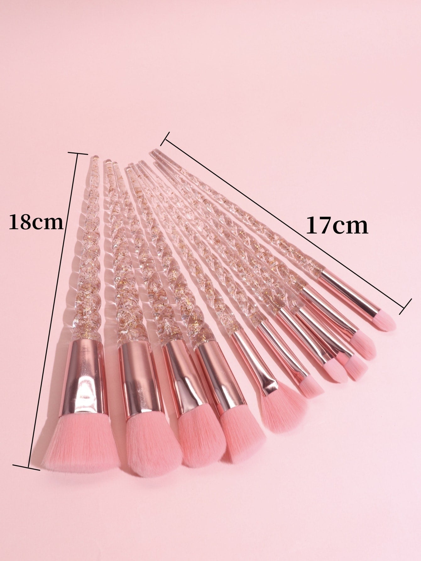 Shein - 10Pcs Professional Makeup Brush Set, Soft Blush Brush, Powder Brush, Pink Eye Brush, Full Kit Of Beauty Tools Makeup Brushes Set, Black Friday