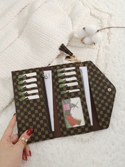 Shein - Vintage Fold Over Long Wallet Women Fashion Modern Business Slim Portable Versatile Large Capacity
