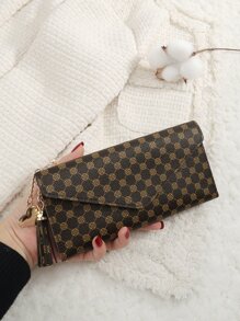 Shein - Vintage Fold Over Long Wallet Women Fashion Modern Business Slim Portable Versatile Large Capacity