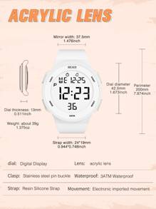 Shein - Digital Watch Ultra-Thin Digital Sports Watch Waterproof Fallow Fashion Wrist Watch for Men Women
