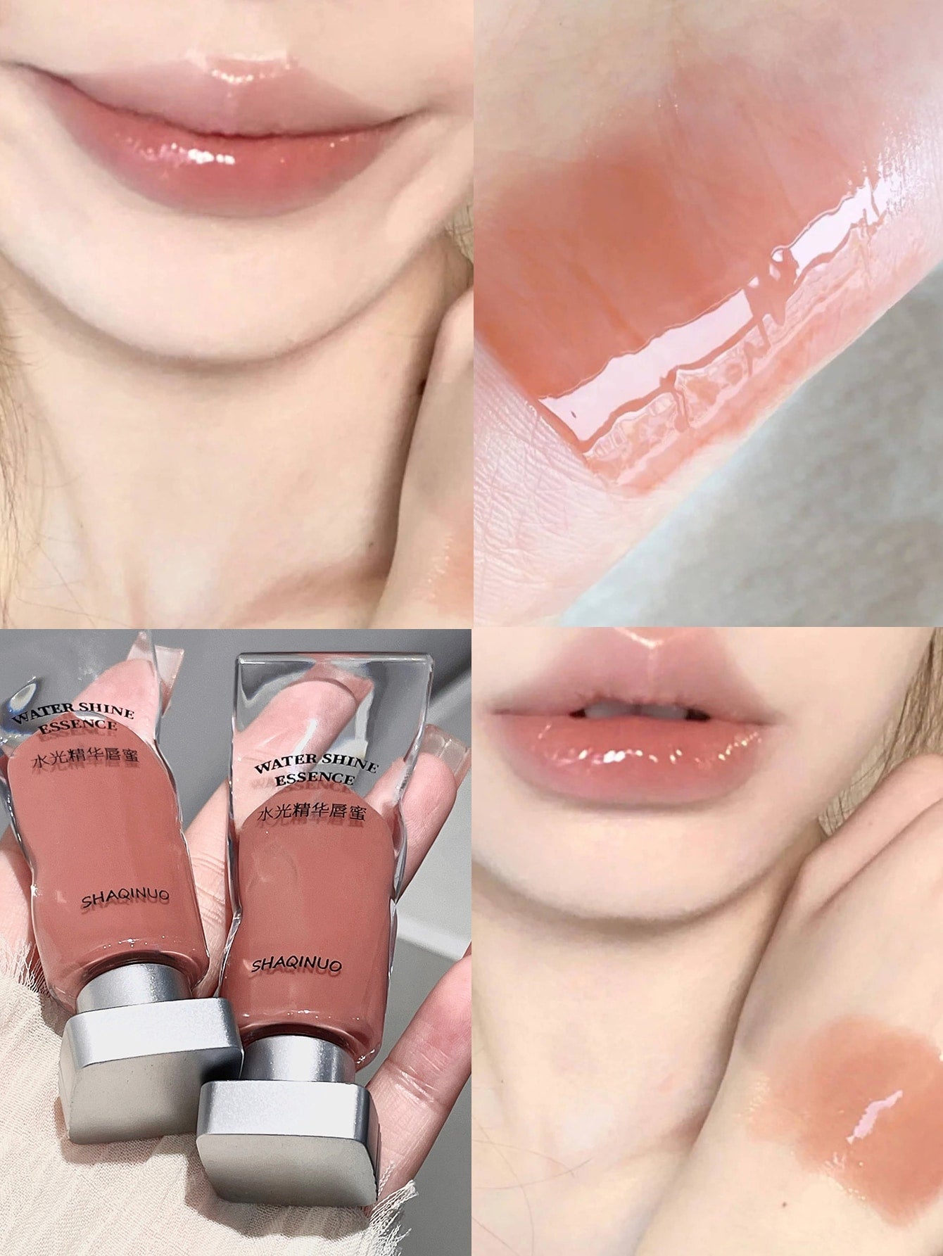 Shein - Moisturizing & Brightening & Long-Lasting Ice Cube Lip Glaze With Shiny Finish, Non-Stick And Non-Fading, Jelly Glossy Lip