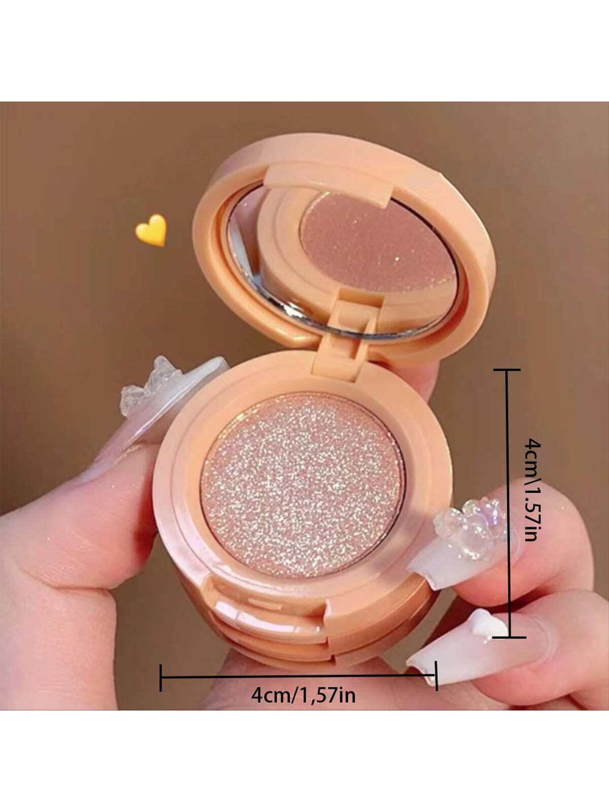 Shein - 3-Color Highlighter & Blush Palette, Shimmer Long-Lasting Matte Blush With Mirror