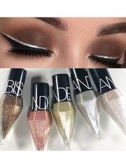 Shein - Rhinestone Glitter Eye Liners Eyeshadow, 1Pc Waterproof Silver Rose Gold Color Sequins Long-lasting Eyeliner Eye Shadow Y2K Makeup Beauty Cosmetics LK102-02 silver